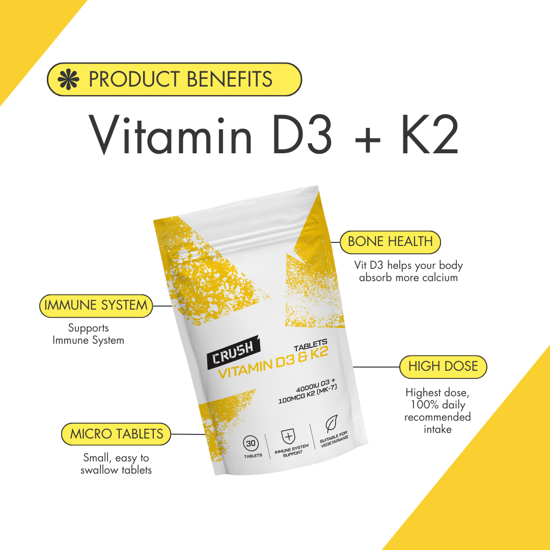 Vitamin D3 & K2 Tablets | Boost Your Immune System | 1 Month Supply