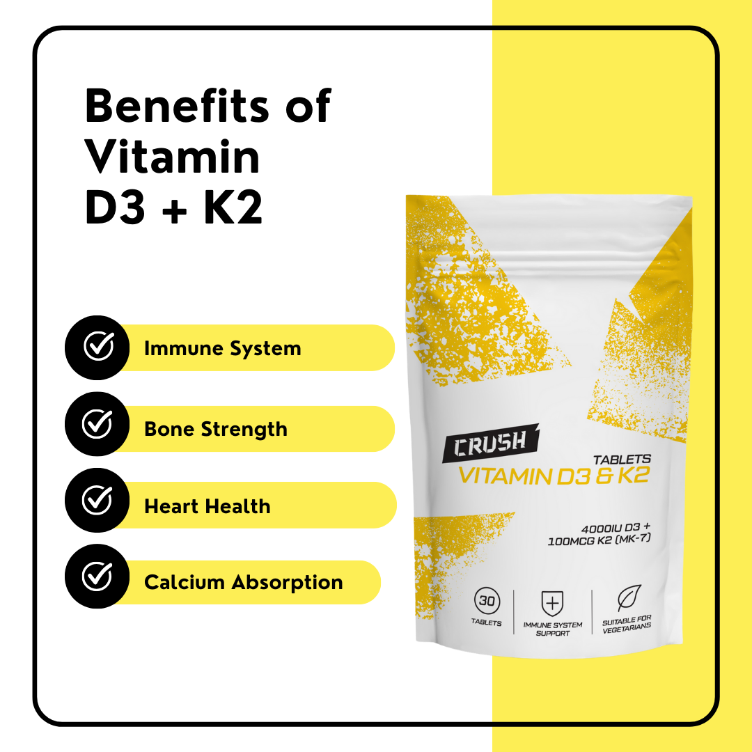 Vitamin D3 & K2 Tablets | Boost Your Immune System | 1 Month Supply